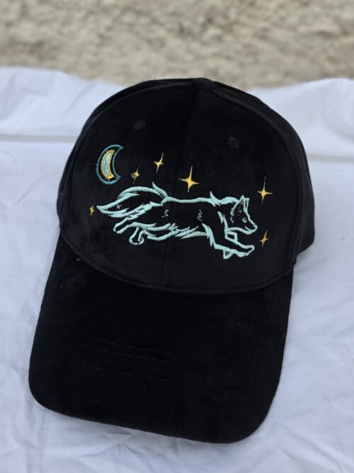 Casquette Noire Velours - Renard Céleste